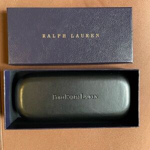 Matte Black Ralph Lauren Eyeglass/ Sunglass Case, Box and Lens cleaner.🕶️